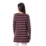 Red circle -  Wild Striped Cardigan With Pockets