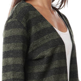 Red circle -  Wild Striped Cardigan With Pockets