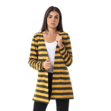 Red circle -  Wild Striped Cardigan With Pockets