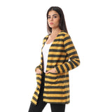 Red circle -  Wild Striped Cardigan With Pockets