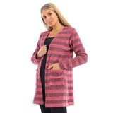 Red circle -  Wild Striped Cardigan With Pockets