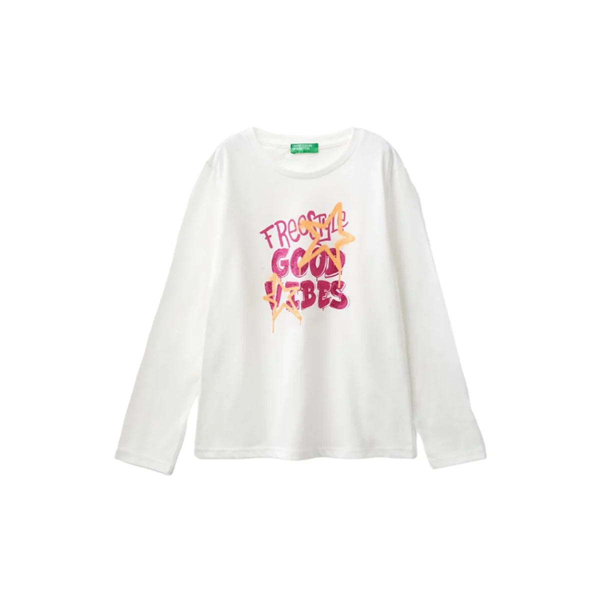 United Colors Of Benetton - Printed Long Sleeve T-shirt - Sold by FIG