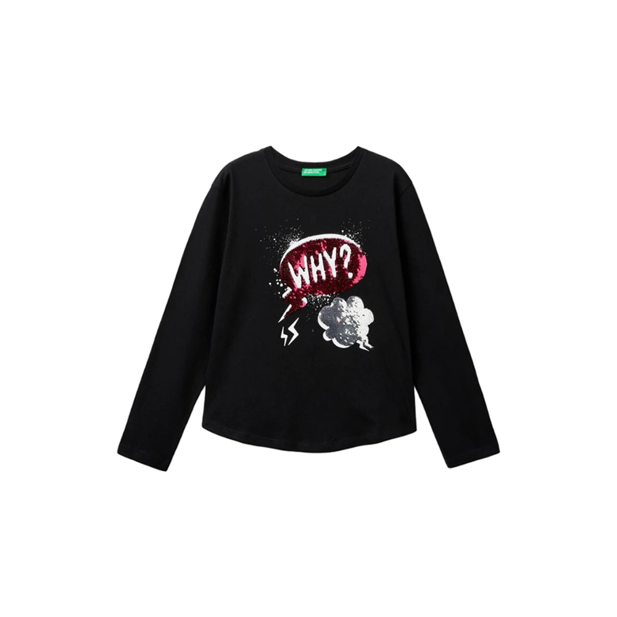 United Colors Of Benetton - Long Sleeve Sequin T-shirt - Sold by FIG