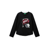 United Colors Of Benetton - Long Sleeve Sequin T-shirt - Sold by FIG