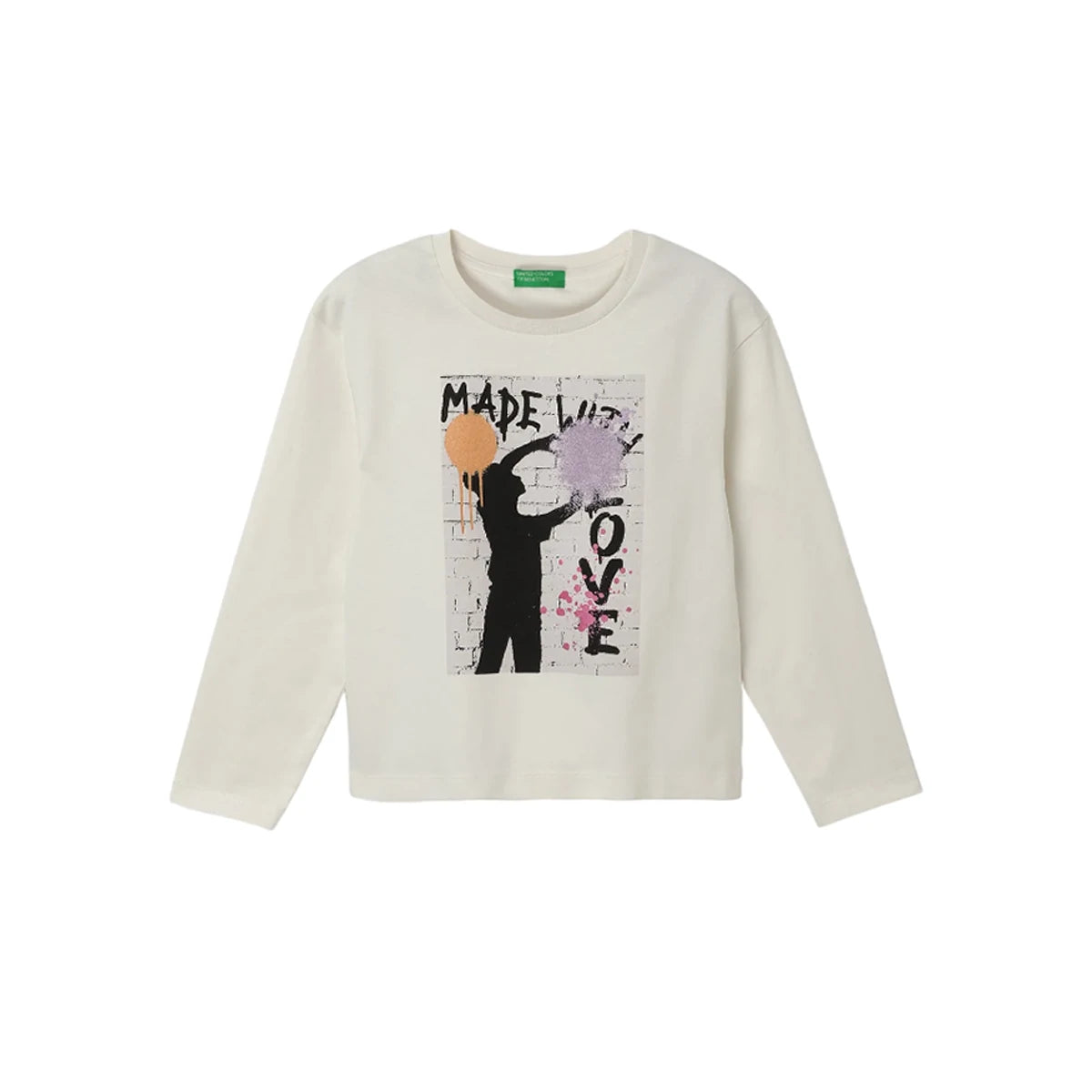 United Colors Of Benetton - Long Sleeve Printed T-shirt - Sold by FIG