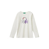 United Colors Of Benetton - Glitter Printed Long Sleeve T-shirt - Sold by FIG