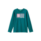 United Colors Of Benetton - Glitter Printed Long Sleeve T-shirt - Sold by FIG