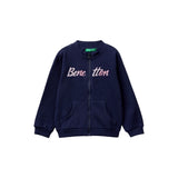 United Colors Of Benetton - Logo Print Zip Long Sleeve Sweatshirt - Sold by FIG