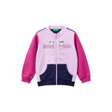 United Colors Of Benetton - Logo Print Zip Long Sleeve Sweatshirt - Sold by FIG