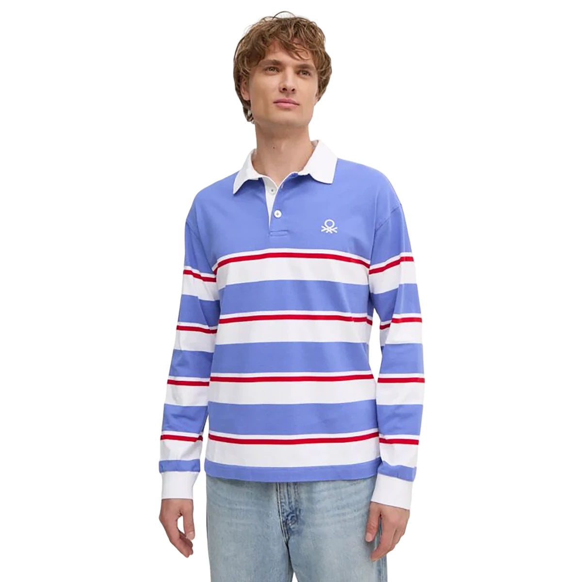 United Colors Of Benetton - Striped Polo Shirt - Sold by FIG