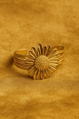 Sunflower Design Plated Metal Bracelet
