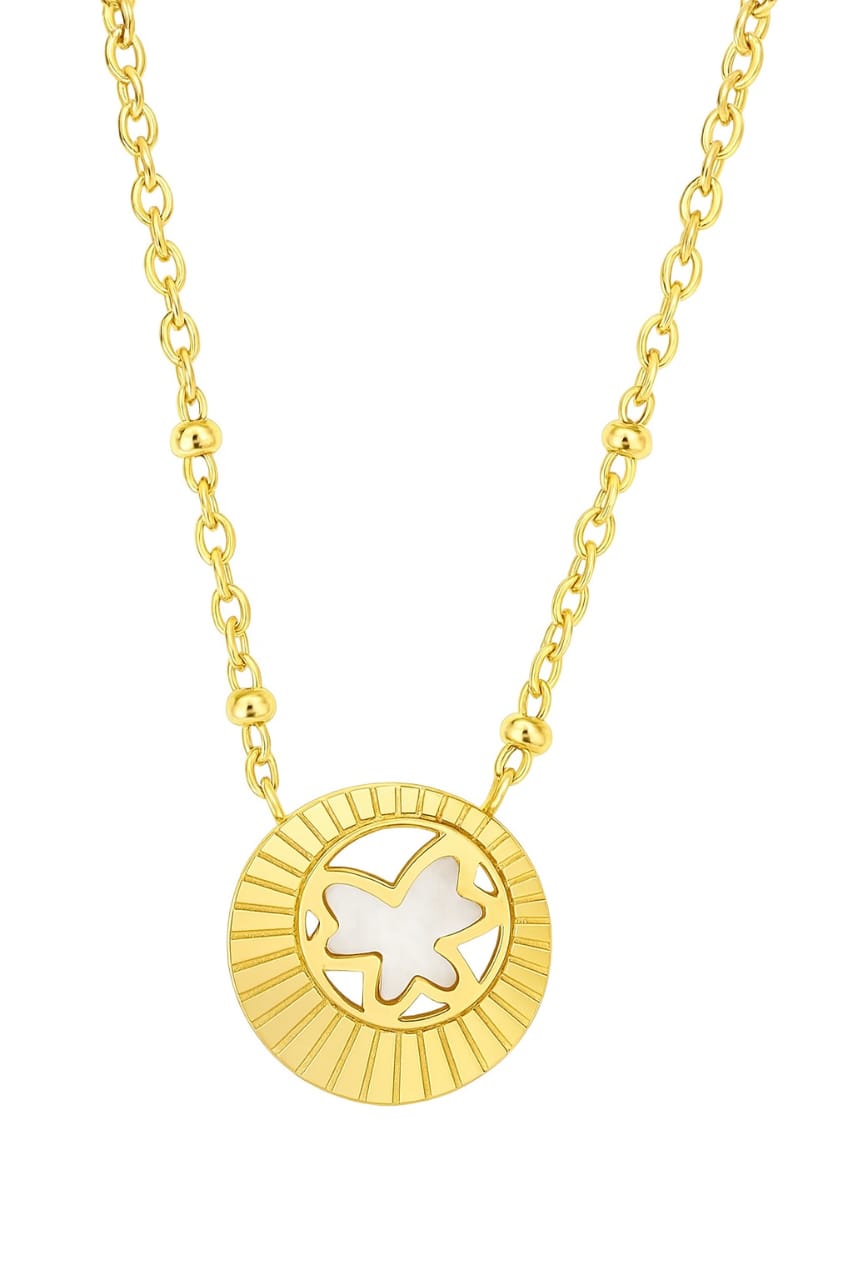 Women’s Necklace Elegant Round Pendant White Detail