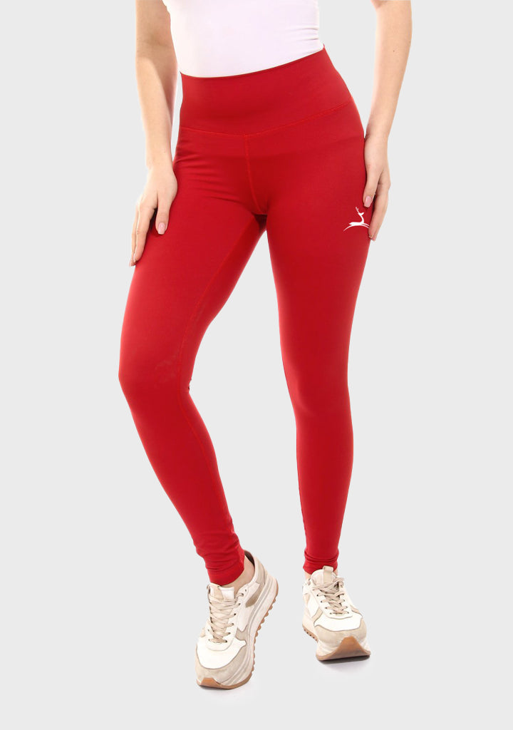 champs land - Plain Sportive stretch leggings-Red