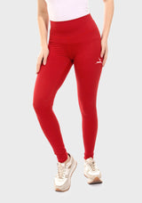 champs land - Plain Sportive stretch leggings-Red