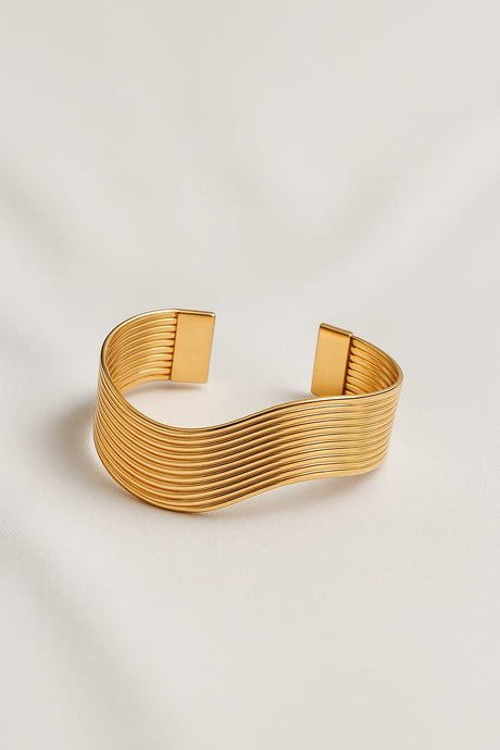 Elegant Wavy Stainless Steel Bracelet
