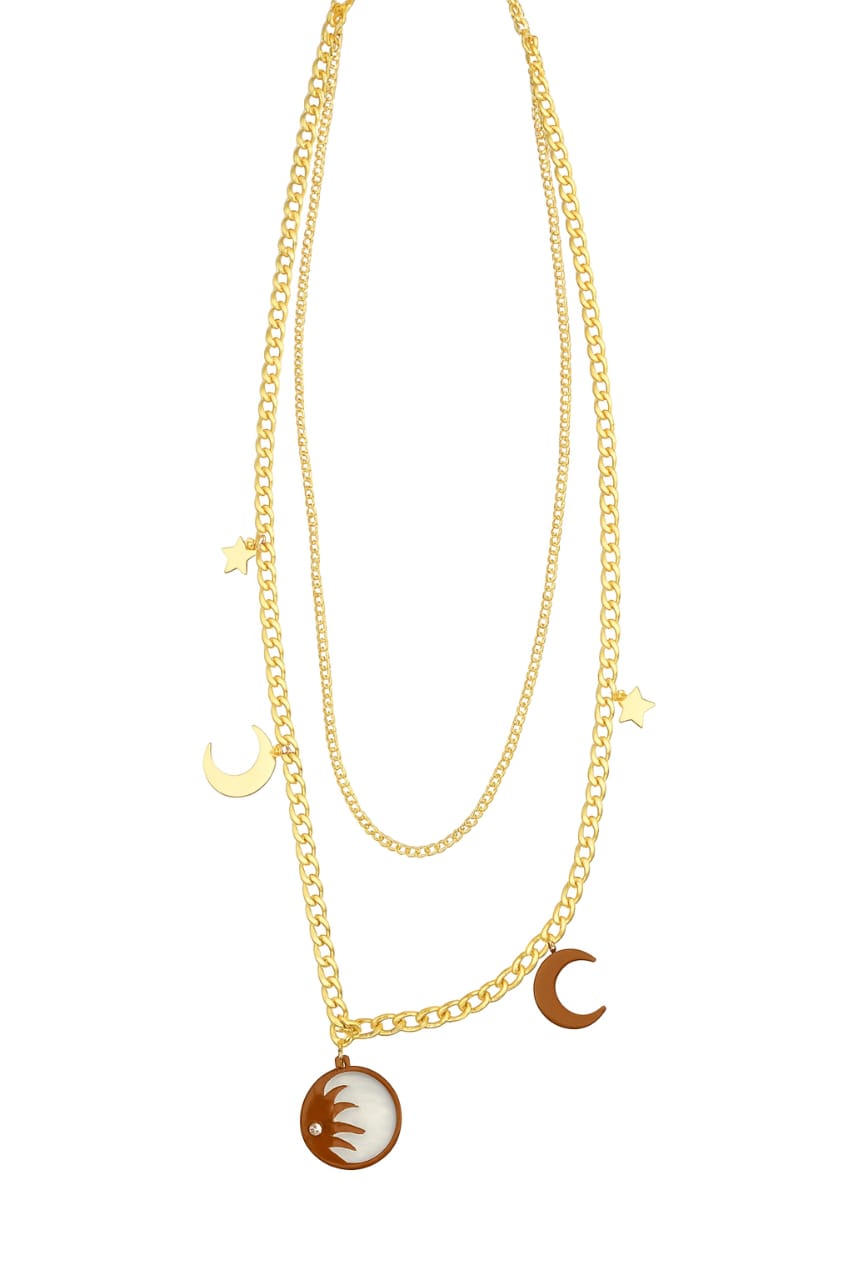 Women’s Necklace Layered Star Moon Sun Pendants
