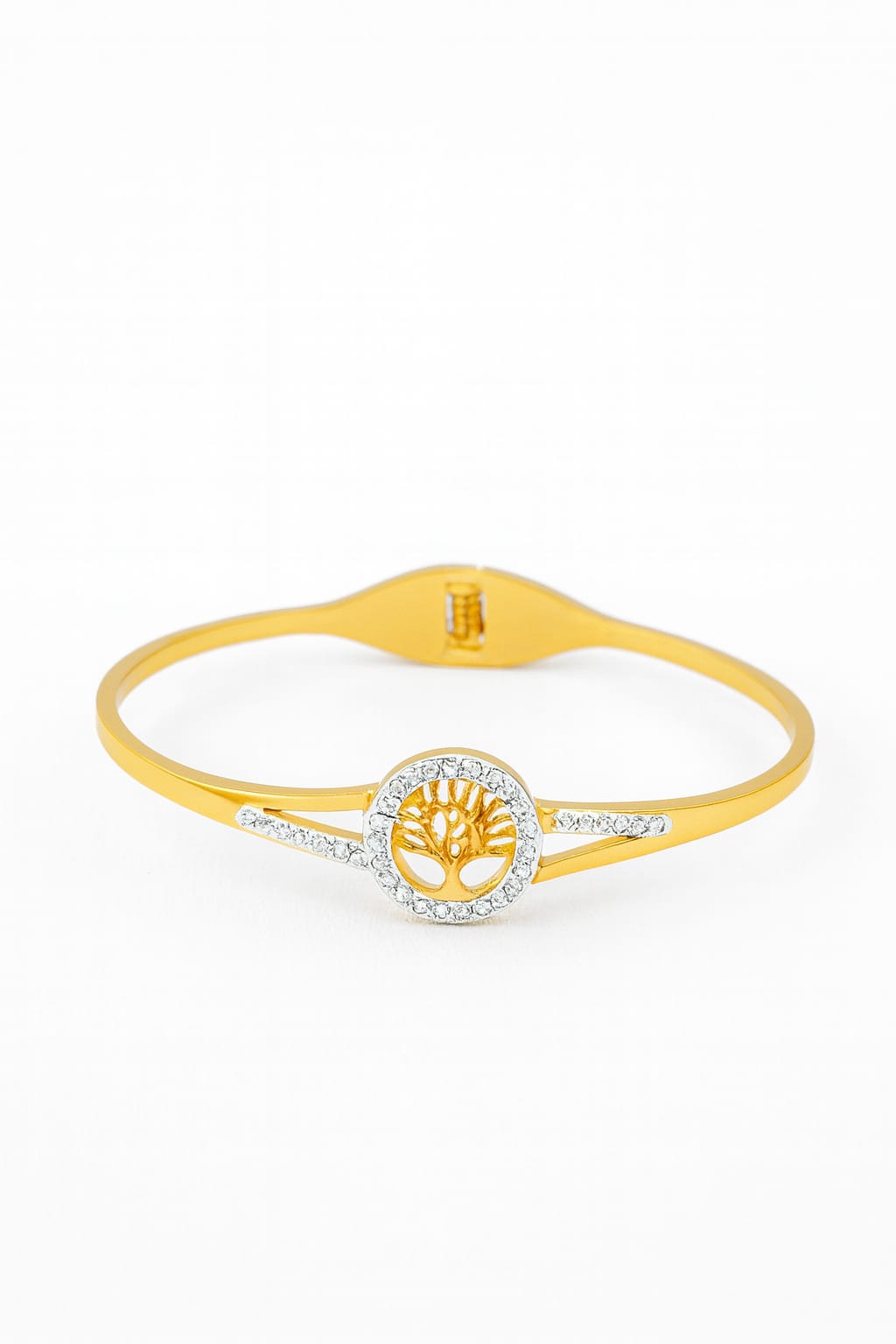 Crystal-Encrusted Tree of Life Bracelet
