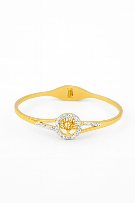 Crystal-Encrusted Tree of Life Bracelet