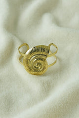 Plated Metal Bracelet with Spiral Shell Design