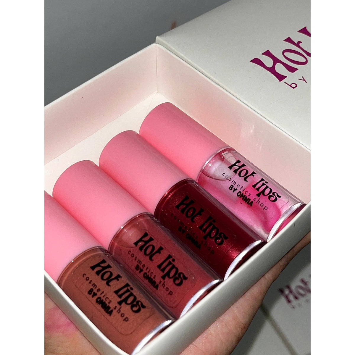 Hot Lips -Lip Gloss big brush set 4 shades For Women