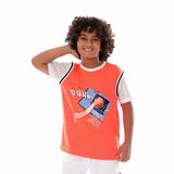 Anja - Orange and White Basketball T-Shirt 0004-For boys