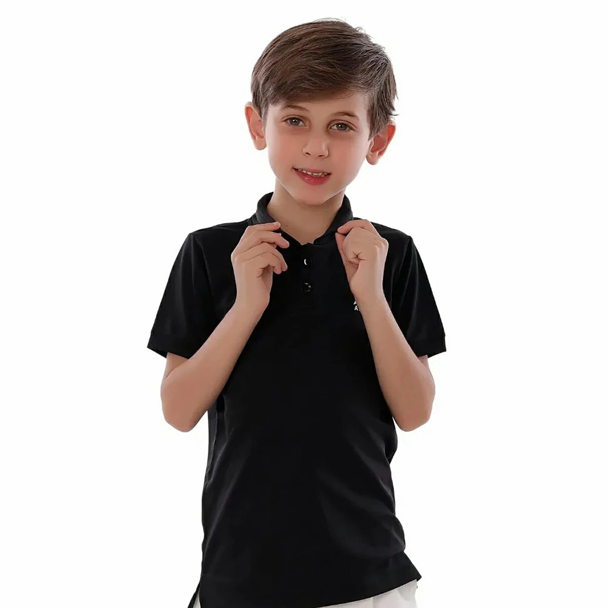 Anja - Black Polo Shirt 0141-For boys