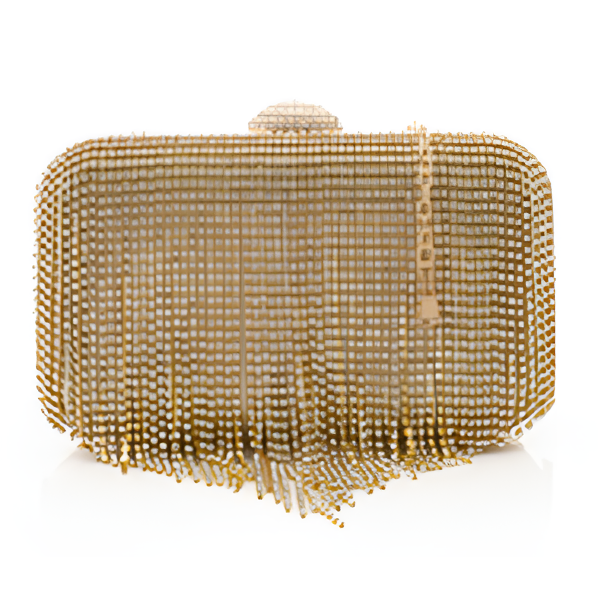 Mr Joe -  Gold Soiree clutch for Women with Shiny Vertical rhinestones Strips-4128