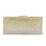 Mr Joe - Glamorous Black Rhinestone Hardcase Clutch with Chain Straps