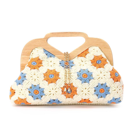 Mr Joe - Beige Elegant Crochet Clutch-shoulder bag for Women-4146