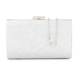 Mr Joe - Elegant Black Textured Hard case Clutch with Chain Strap -4147