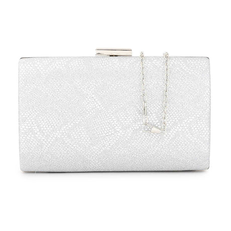 Mr Joe - Elegant Black Textured Hard case Clutch with Chain Strap -4147
