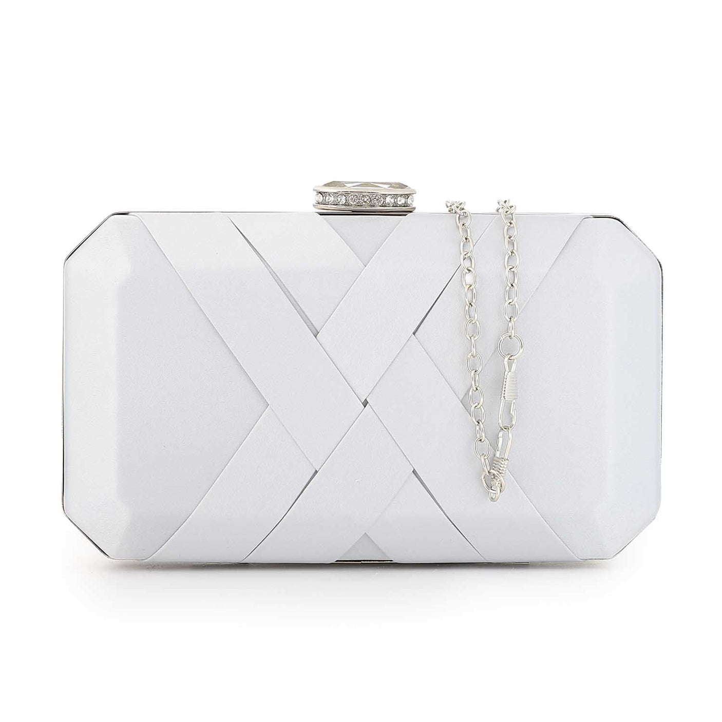 Mr Joe - Black Soiree Satin clutch with Solid Patterned - 4151