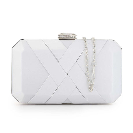 Mr Joe - Black Soiree Satin clutch with Solid Patterned - 4151