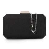 Mr Joe - Sophisticated Black Glitter Clutch with Chain Strap - 4152