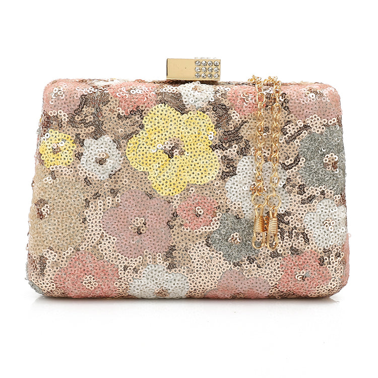 MR. joe - Floral Sequin Evening Clutch Bag