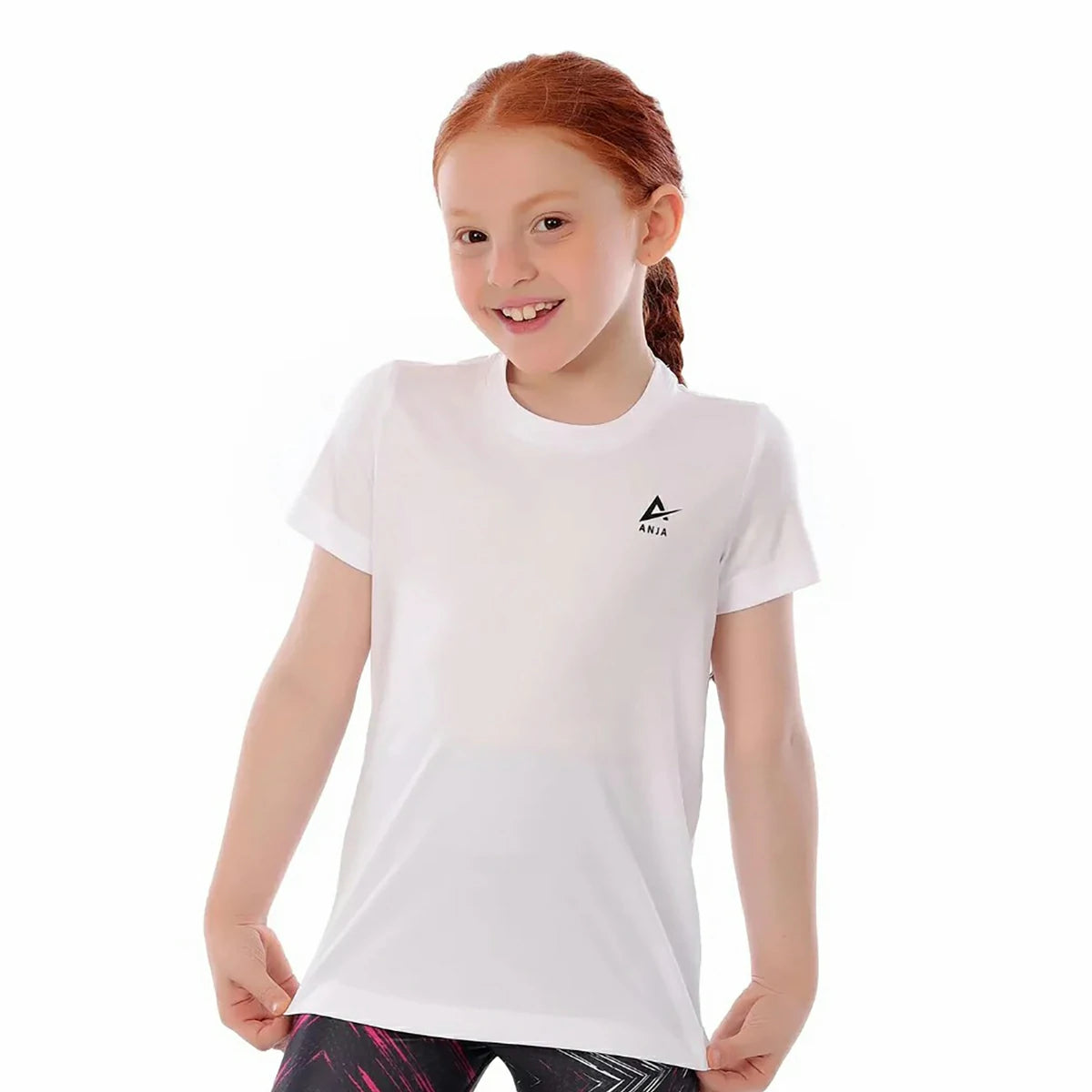Anja - White Casual T shirt 0144-For Girls