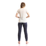 Red circle -  - Women's half-sleeved pajamas with chest pocket and trousers