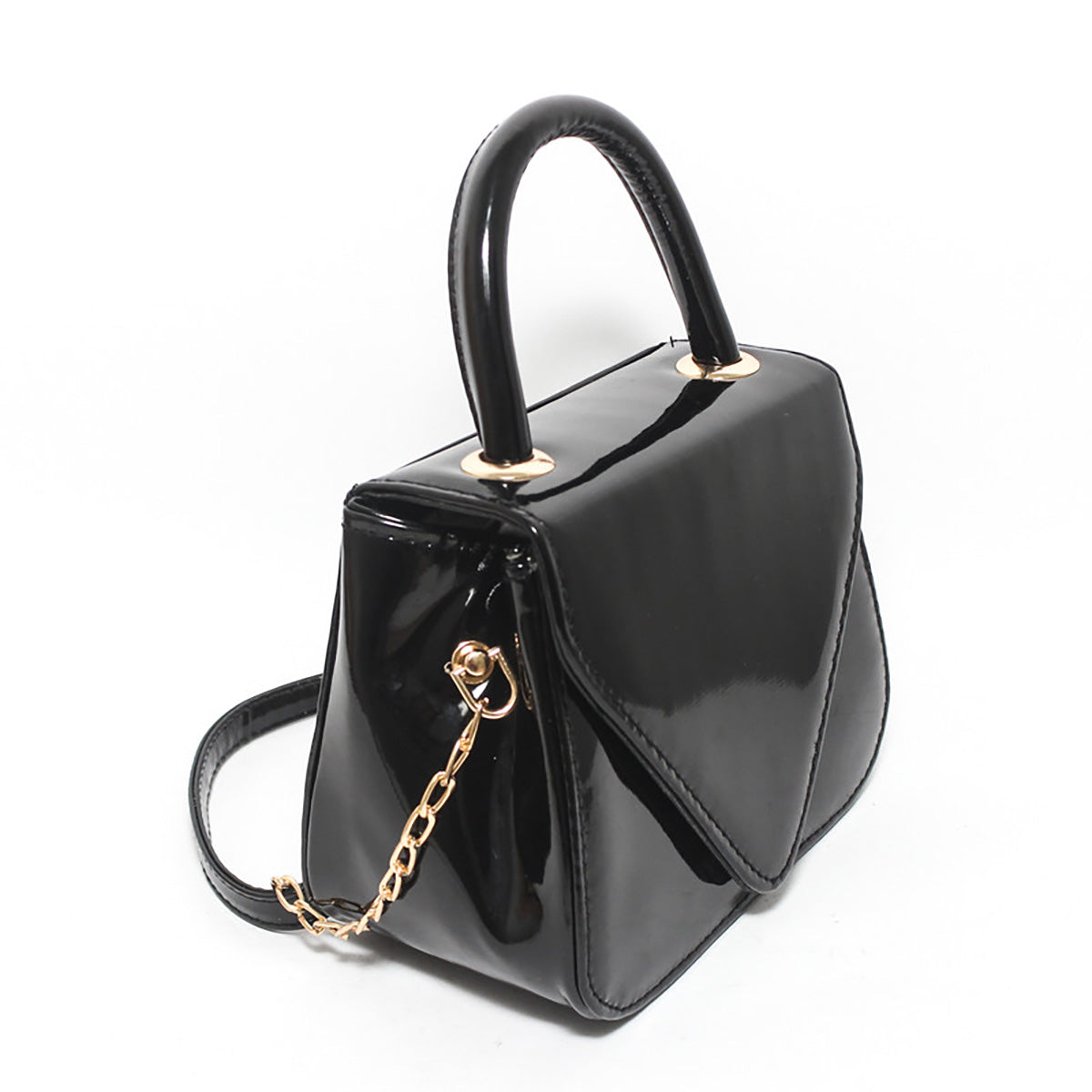 Glitter - Women Hand Bag with Cross Hand - Black