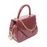 Glitter - Women Hand Bag with Cross Hand - Burgundy