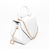 Glitter - Women Hand Bag with Cross Hand - White