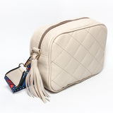 Glitter - Women Hand Bag with Cross Hand - Beige