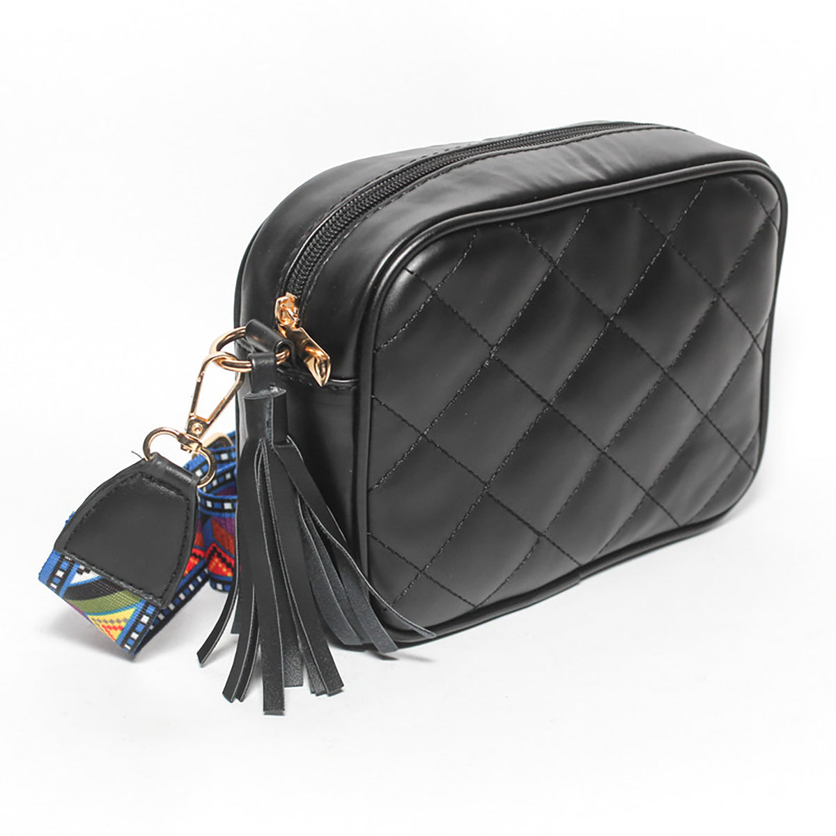Glitter - Women Hand Bag with Cross Hand - Black