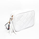 Glitter - Women Hand Bag with Cross Hand - White