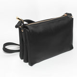 Glitter - Women Hand Bag with Cross Hand - Black