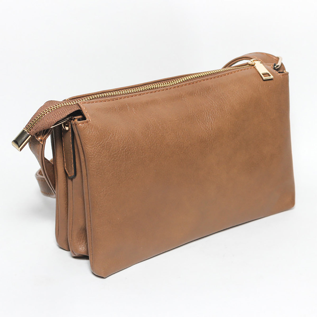 Glitter - Women Hand Bag with Cross Hand - Brown