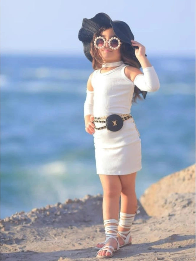 Rokido - White Summer Rib Dress