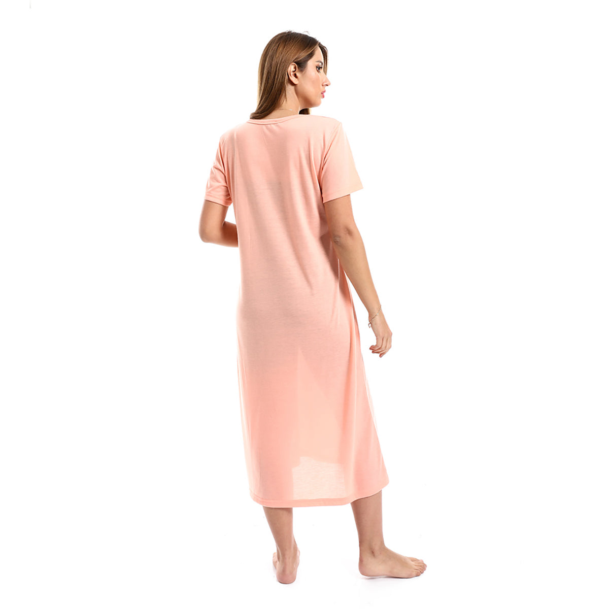 Red circle -  - Printed Good Old Days Round Neck Sleepshirt - Navy Blue