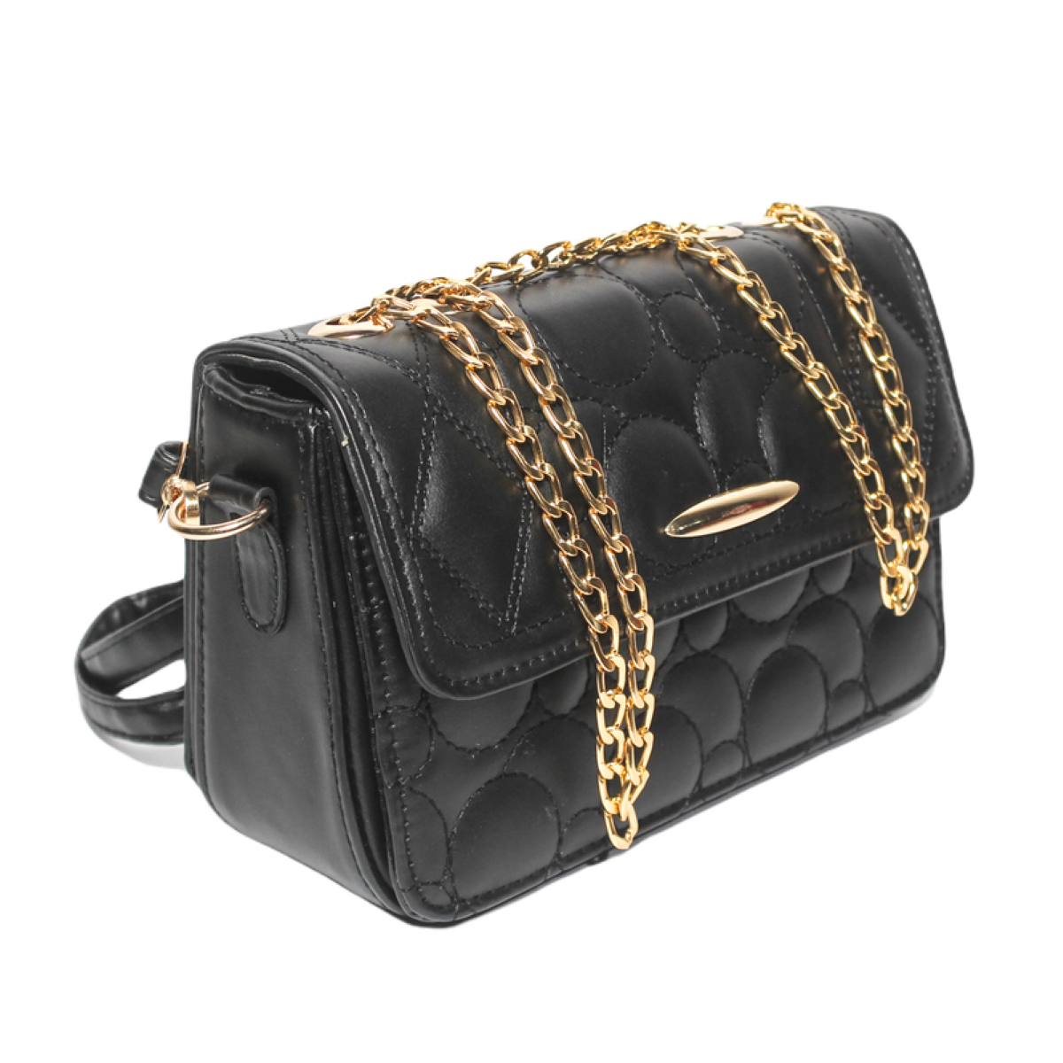 Glitter - Women Bag with Cross Hand - Black