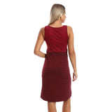 Red circle -  Slip-On Striped Sleepshirt With Front Decorative Buttons