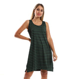 Red circle -  Slip-On Striped Sleepshirt With Side Patch Pocket
